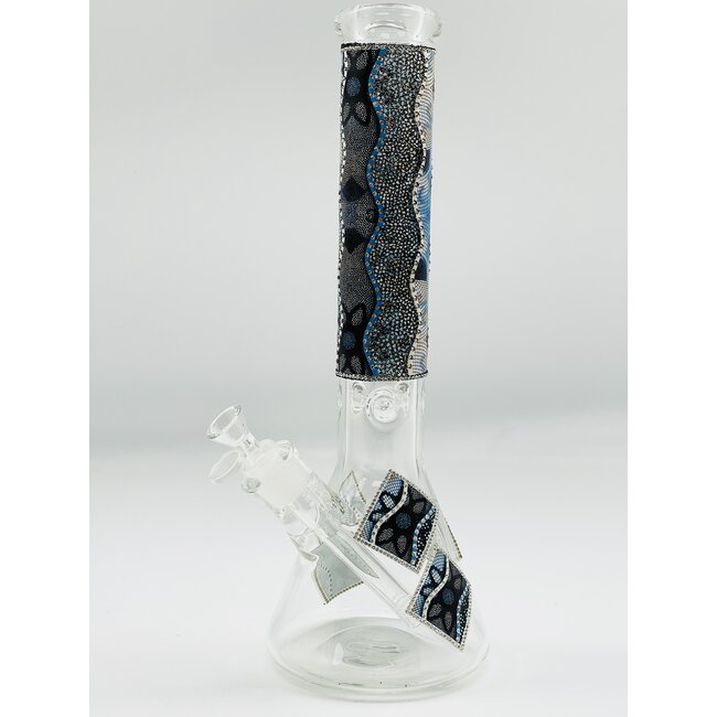 14''-9MM SUPER THICK BEADED BEAKER WATER BONG C4106