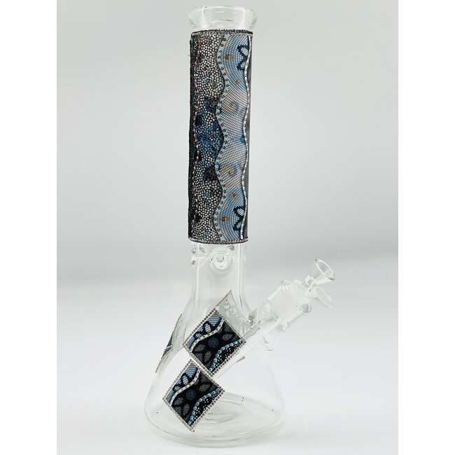 14''-9MM SUPER THICK BEADED BEAKER WATER BONG C4106