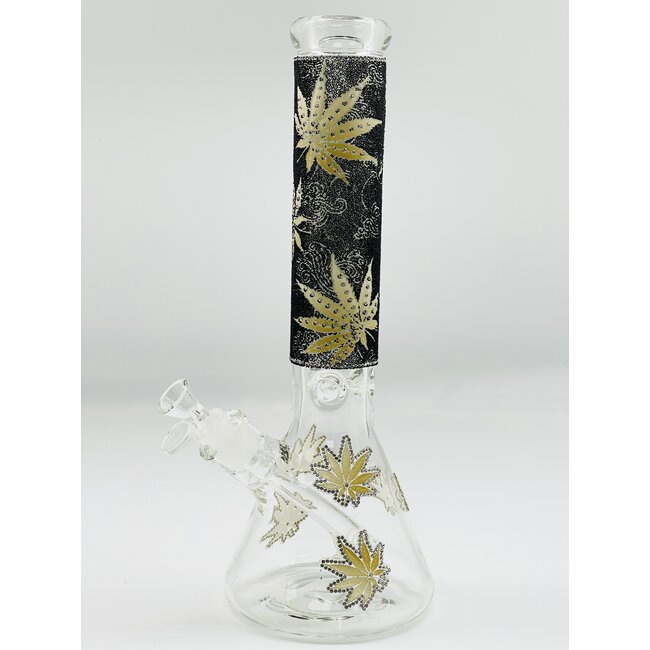 14''-9MM SUPER THICK BEADED BEAKER WATER BONG C4106