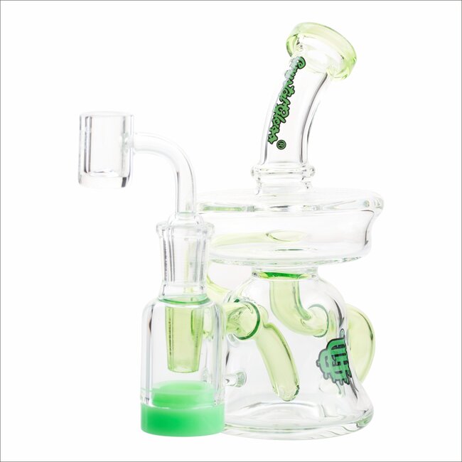 CRYSTAL GLASS 6.5"- 5ML  UFO COLORED ARM RECYCLER C6301