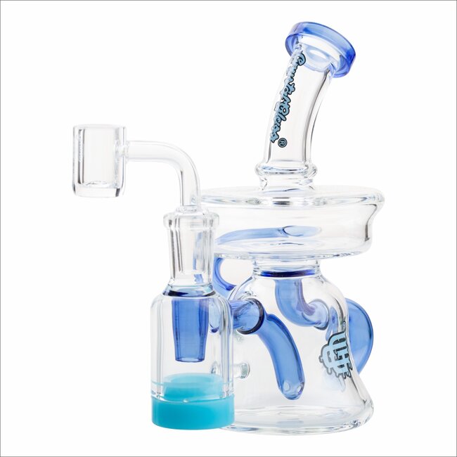 CRYSTAL GLASS 6.5"- 5ML  UFO COLORED ARM RECYCLER C6301