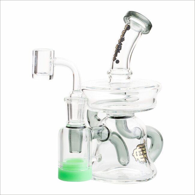 CRYSTAL GLASS 6.5"- 5ML  UFO COLORED ARM RECYCLER C6301