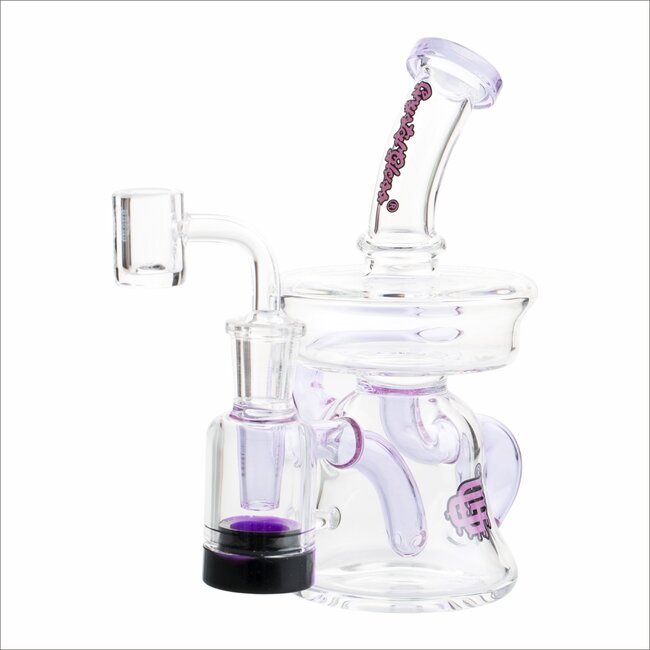 CRYSTAL GLASS 6.5"- 5ML  UFO COLORED ARM RECYCLER C6301