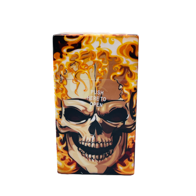 SKULL SKULL PLASTIC LARGE CIGARETTE BOX-CA73