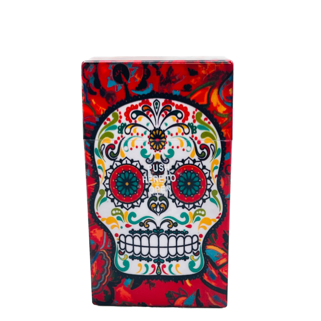 SKULL SKULL PLASTIC LARGE CIGARETTE BOX-CA73