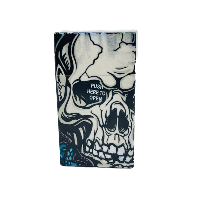 SKULL SKULL PLASTIC LARGE CIGARETTE BOX-CA73