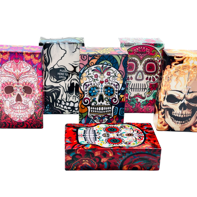 SKULL SKULL PLASTIC LARGE CIGARETTE BOX-CA73
