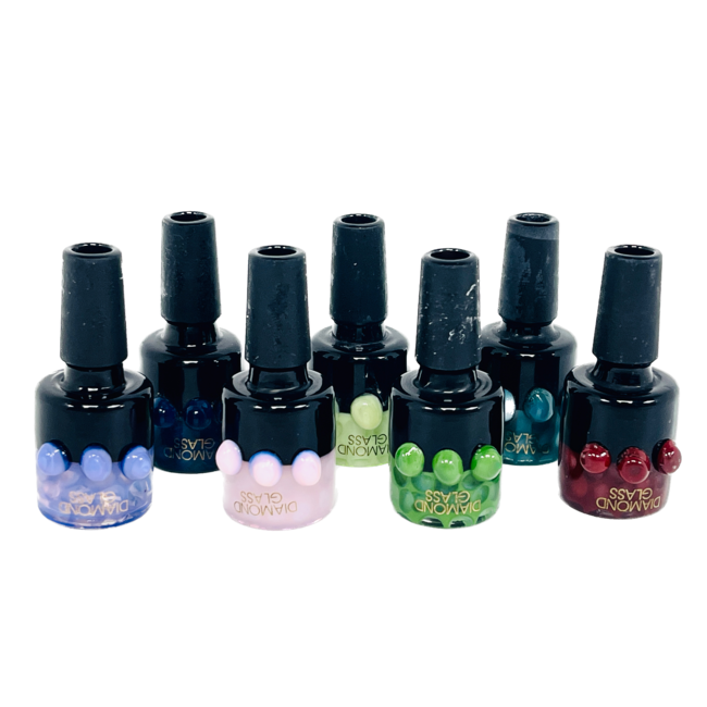 CHRYSTAL GLASS 14MM  BLACK&COLOUR BUBBLE BUCKET GLASS BOWL