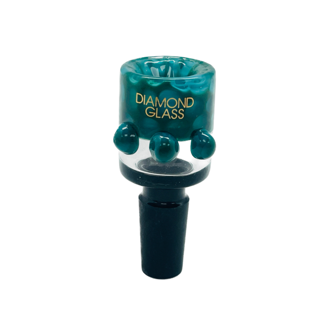 DIAMOND 14MM CLEAR TWO TONE CUPPED GLASS BOWL