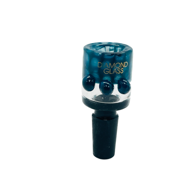 DIAMOND 14MM CLEAR TWO TONE CUPPED GLASS BOWL