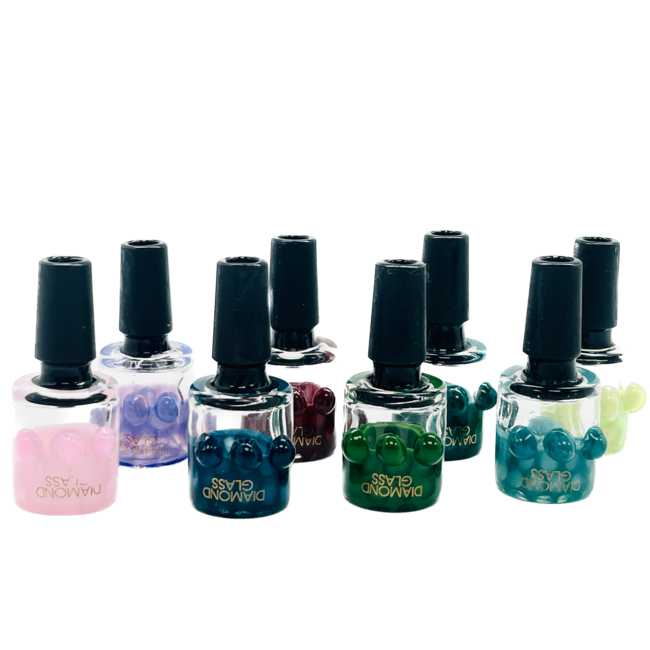 DIAMOND 14MM CLEAR TWO TONE CUPPED GLASS BOWL