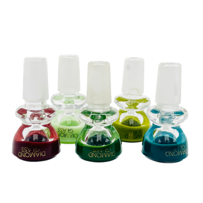 DIAMOND 14MM COLOR RIM GLASS BOWL