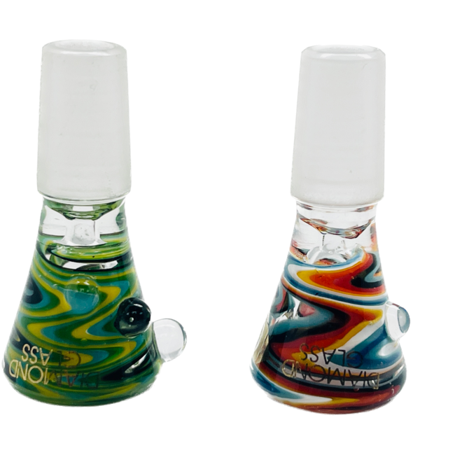 DIAMOND ZIG-ZAG 14MM THREE DOTS GLASS BOWL
