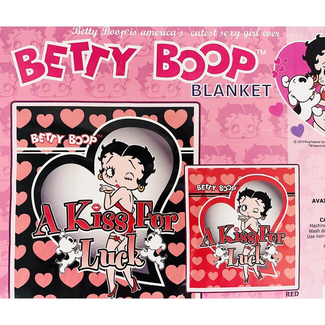 BETTY BOOP A KISS FOR LUCK LUXURY BLANKET QUEEN