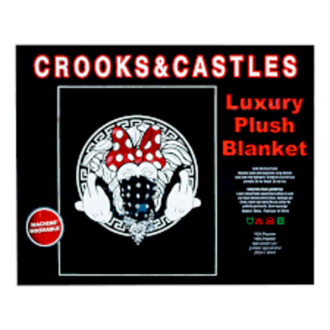 CROOKS & CASTLES BLACK LUXURY BLANKET QUEEN