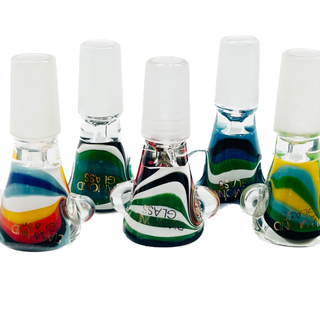 DIAMOND 14MM BOWLS WITH  SLIDES GLASS BOWL
