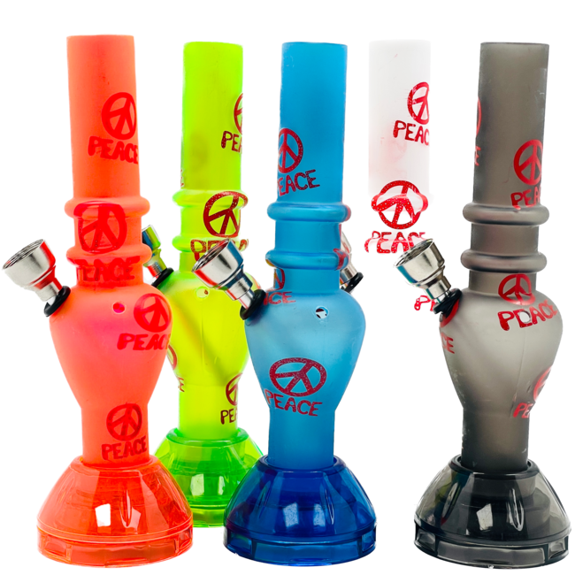 ACRYLIC MINI ACRYLIC PEACE  WITH GRINDER BONG