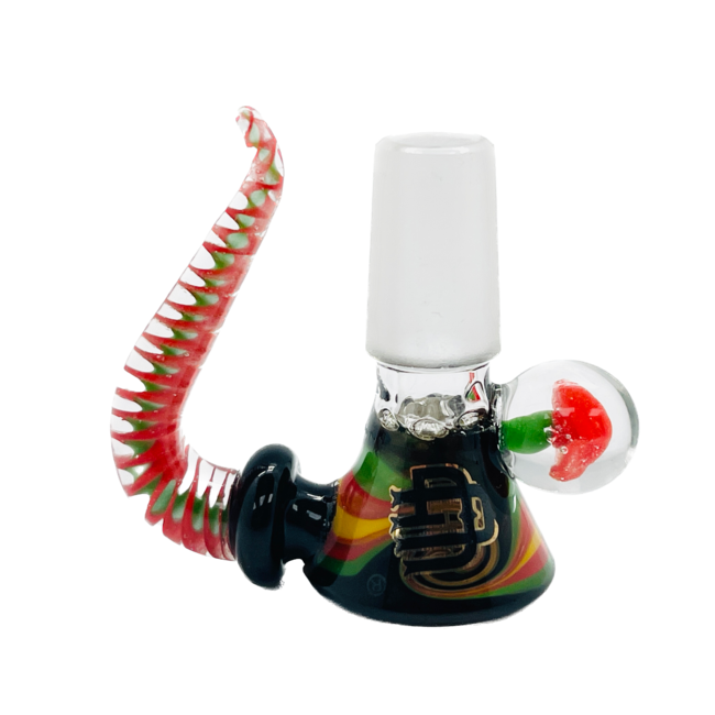 CRYSTAL GLASS 14MM SPIRAL BUILT IN SCREEN GLASS BOWL