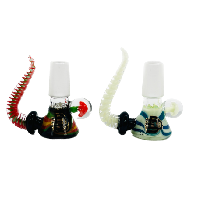 CRYSTAL GLASS 14MM SPIRAL BUILT IN SCREEN GLASS BOWL