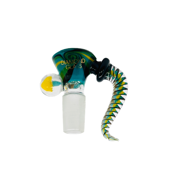 DIAMOND 14MM SPIRAL BUILT IN SCREEN GLASS BOWL