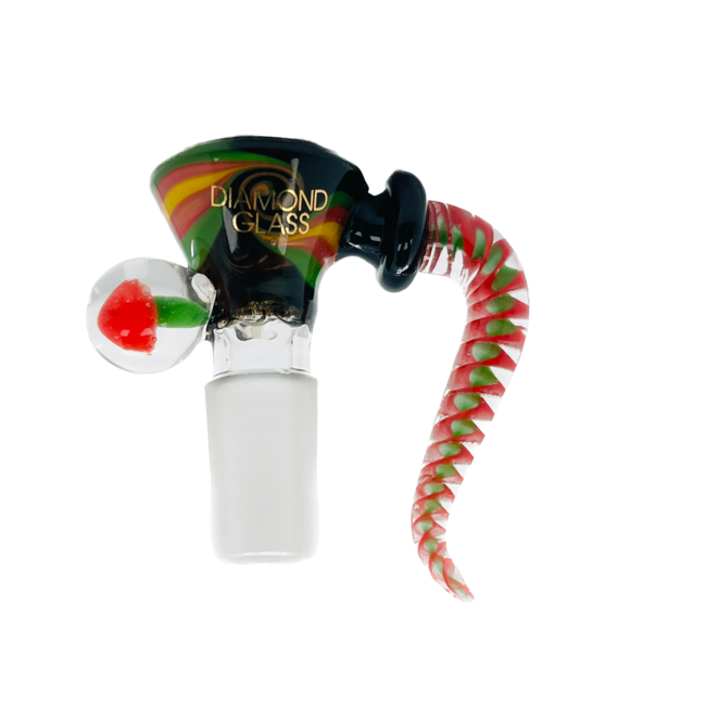 DIAMOND 14MM SPIRAL BUILT IN SCREEN GLASS BOWL