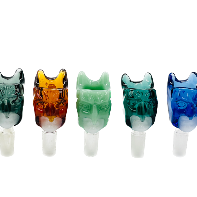 CRYSTAL GLASS CRYSTAL GLASS SCARED FACE BOWL 14MM MALE