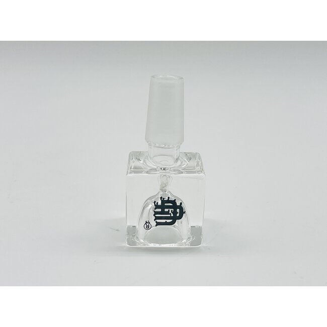CRYSTAL GLASS CUBE GLASS  BOWL 14MM MALE