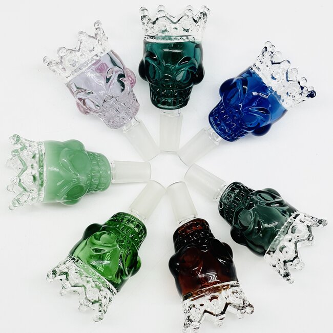 CRYSTAL GLASS 14MM  SKULL CROWN GLASS BOWL