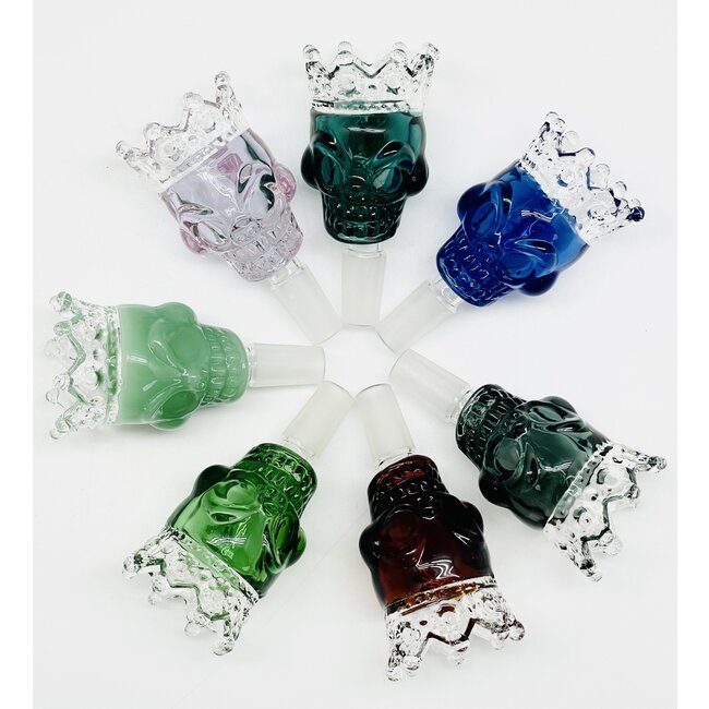 CRYSTAL GLASS 14MM  SKULL CROWN GLASS BOWL