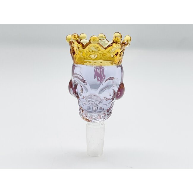 CRYSTAL GLASS 14MM BROWN CROWN 14MM MALE GLASS BOWL