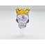 CRYSTAL GLASS 14MM BROWN CROWN 14MM MALE GLASS BOWL