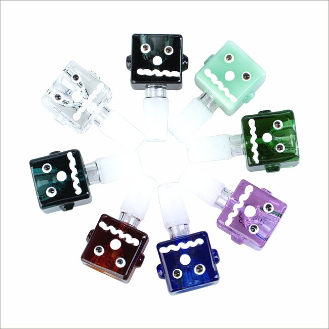 CRYSTAL GLASS 14MM BUDDY CUBE GLASS BOWL