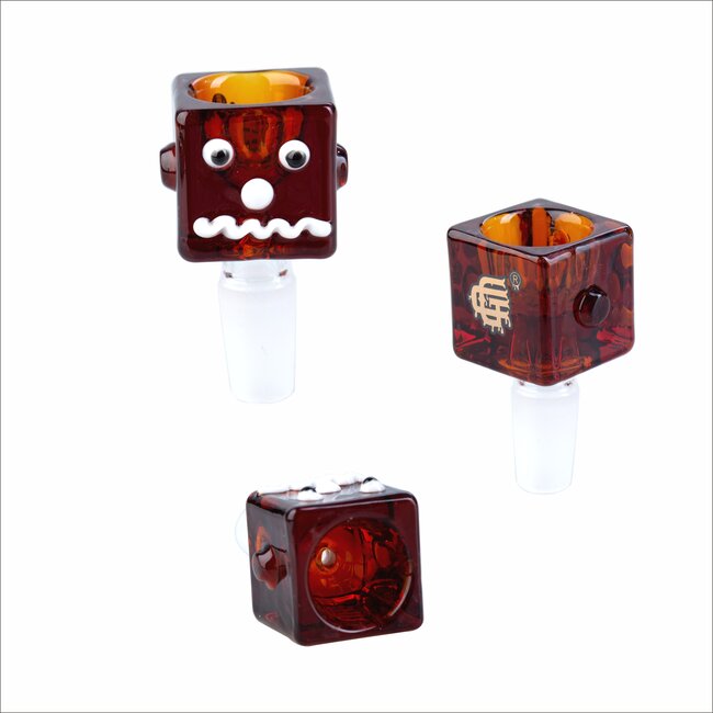 CRYSTAL GLASS 14MM BUDDY CUBE GLASS BOWL