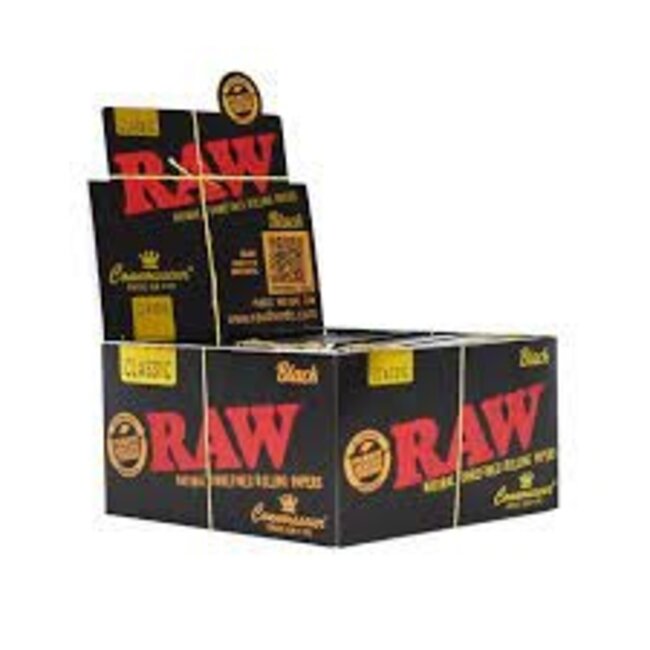 RAW RAW BLACK ORGANIC HEMP CONNOISSEUR  PAPER WITH TIPS