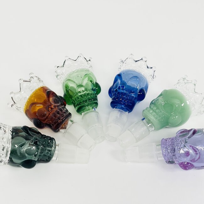 CRYSTAL GLASS 14/18MM SKULL CROWN GLASS BOWL
