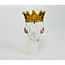 CRYSTAL GLASS 14/18MM SKULL WITH BROWN CROWN BOWL
