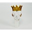 CRYSTAL GLASS CRYSTAL GLASS SKULL WITH BROWN CROWN BOWL 14/18MM MALE