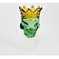 CRYSTAL GLASS 14/18MM SKULL WITH BROWN CROWN BOWL