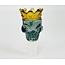 CRYSTAL GLASS 14/18MM SKULL WITH BROWN CROWN BOWL
