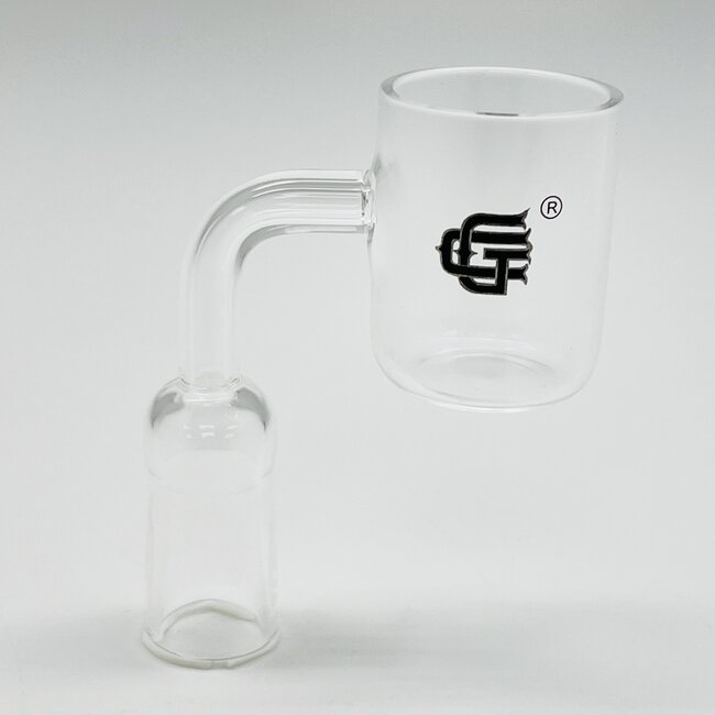CRYSTAL GLASS 14MM FEMALE TOP FLAT 90 DEGREE QUARTZ BANGER