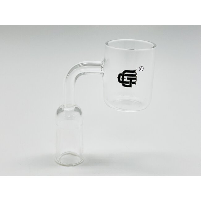 CRYSTAL GLASS 14MM FEMALE TOP FLAT 90 DEGREE QUARTZ BANGER