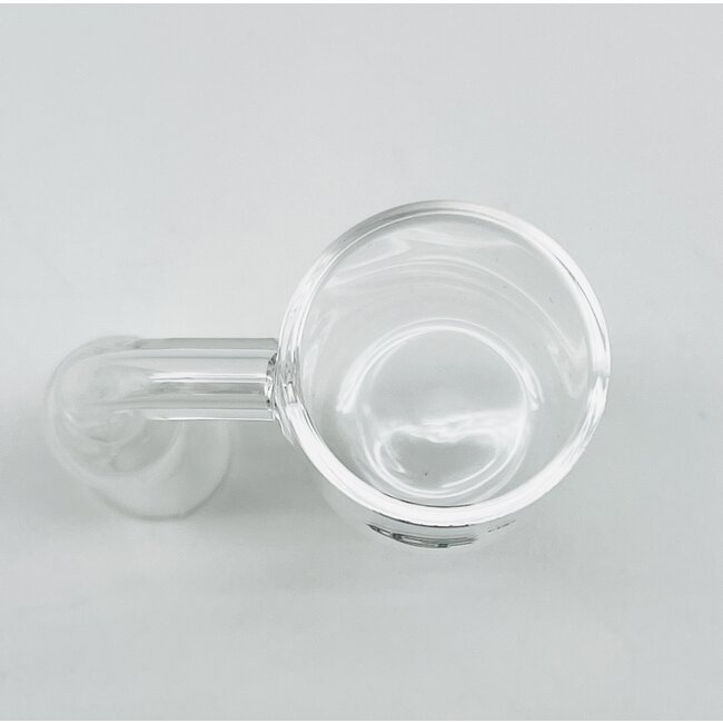 CRYSTAL GLASS 14MM FEMALE TOP FLAT 90 DEGREE QUARTZ BANGER
