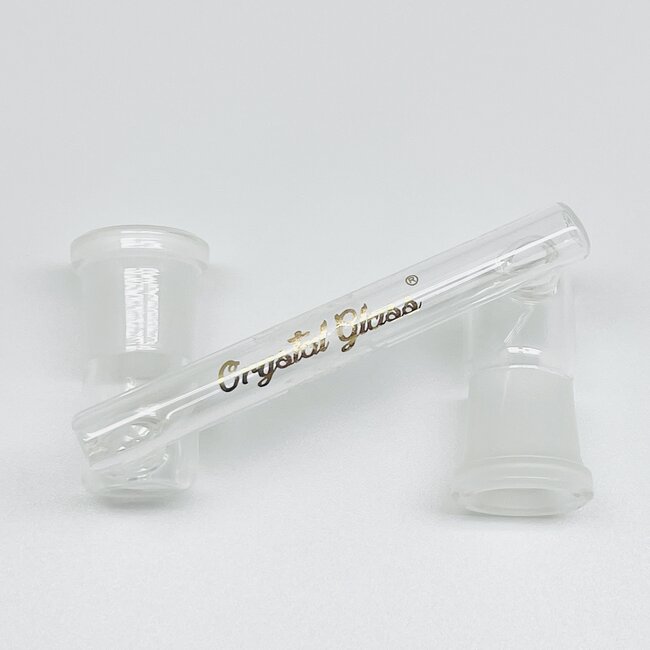 CRYSTAL GLASS 18 FEMALE TO 18 FEMALE GLASS DROP DOWN