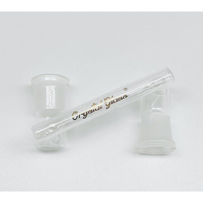 CRYSTAL GLASS 18 FEMALE TO 18 FEMALE GLASS DROP DOWN