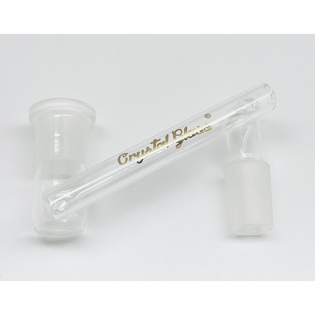 CRYSTAL GLASS 18 FEMALE TO 18 MALE GLASS DROP DOWN