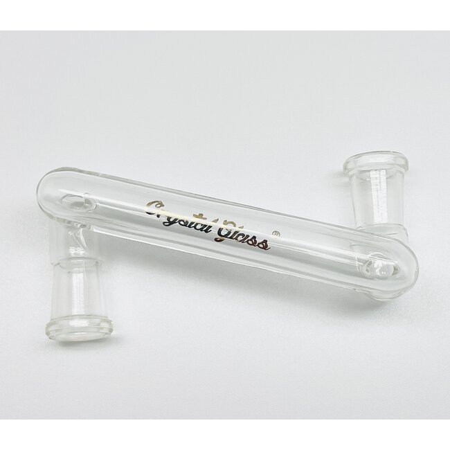 CRYSTAL GLASS 14 FEMALE TO 14 FEMALE GLASS DROP DOWN