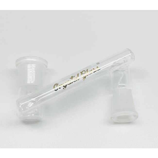 CRYSTAL GLASS 18 FEMALE TO 14 FEMALE GLASS DROP DOWN