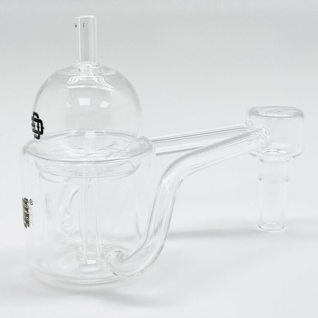 CRYSTAL GLASS 14MM MALE DOUBLE TUBE THERMAL QUARTZ BANGER