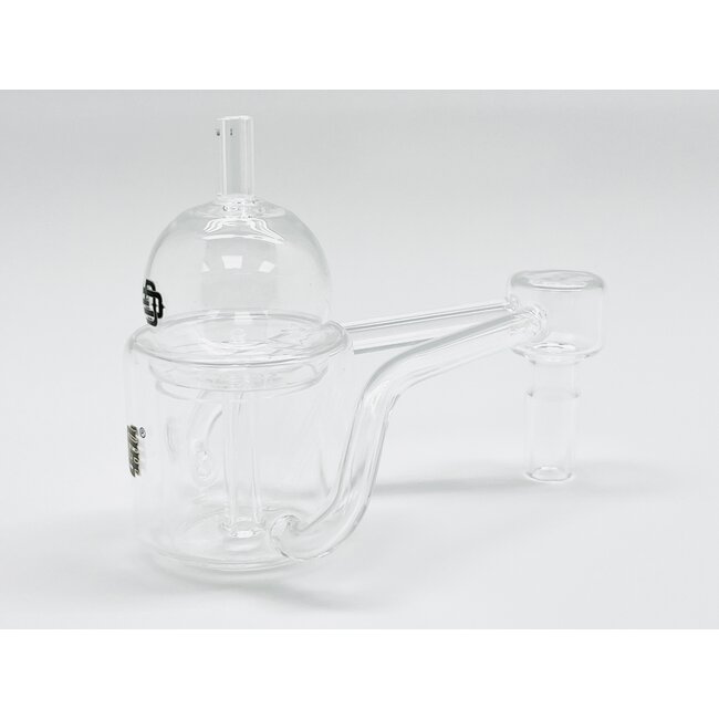 CRYSTAL GLASS 14MM MALE DOUBLE TUBE THERMAL QUARTZ BANGER