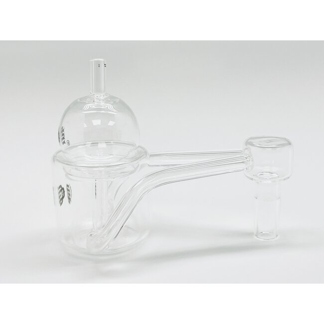 CRYSTAL GLASS 14MM MALE DOUBLE TUBE THERMAL QUARTZ BANGER